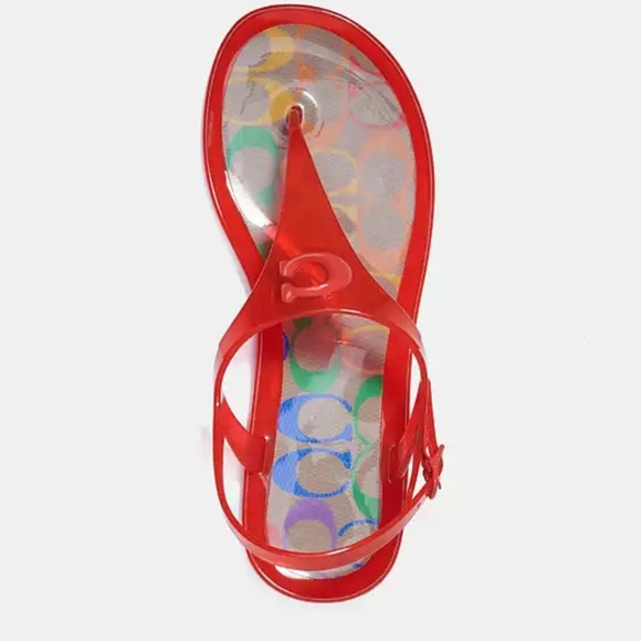 NWOT! Coach Natalee Red Jelly Sandal Size 8B - Picture 2 of 8